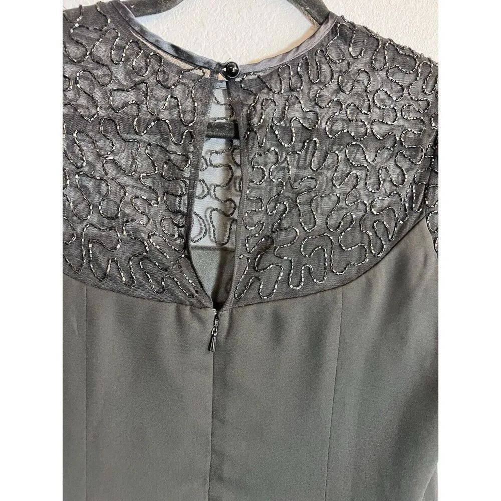 Laurence Kazar Womens vintage short sleeve beaded Formal dress, Size Medium - Image 5