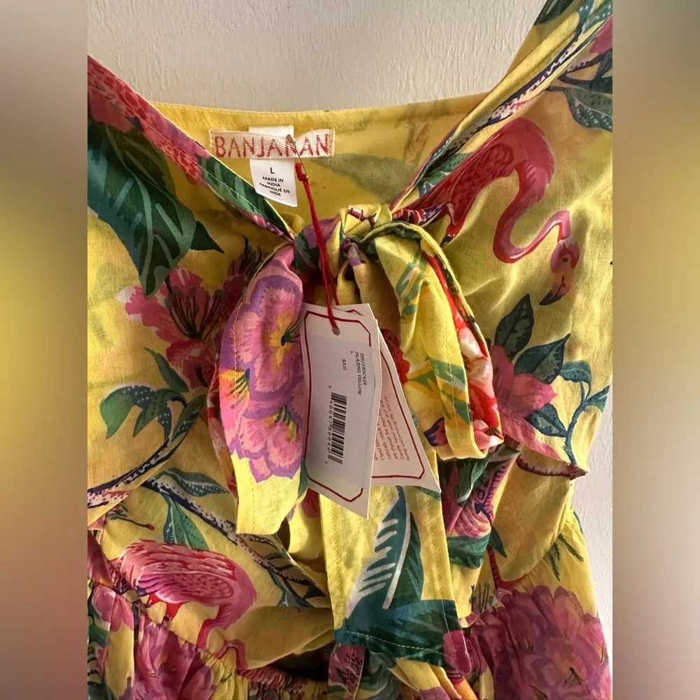 Banjanan X Revolve Aster Maxi Dress in Birdie Print Buttercup Sz L Yellow Size L - Image 7