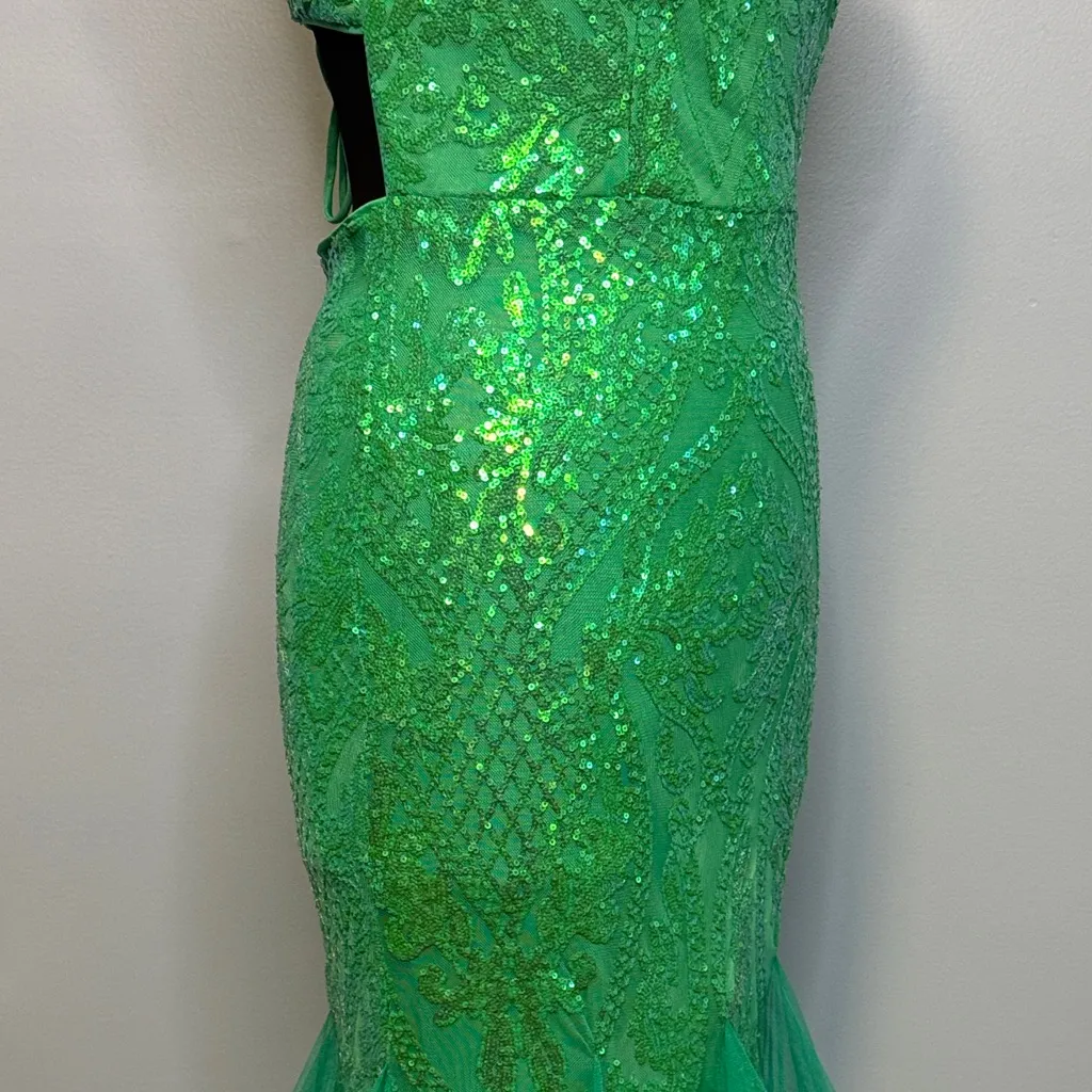 Faeriesty Glamorous Green Sequin Dress Size Large NWT - Image 8