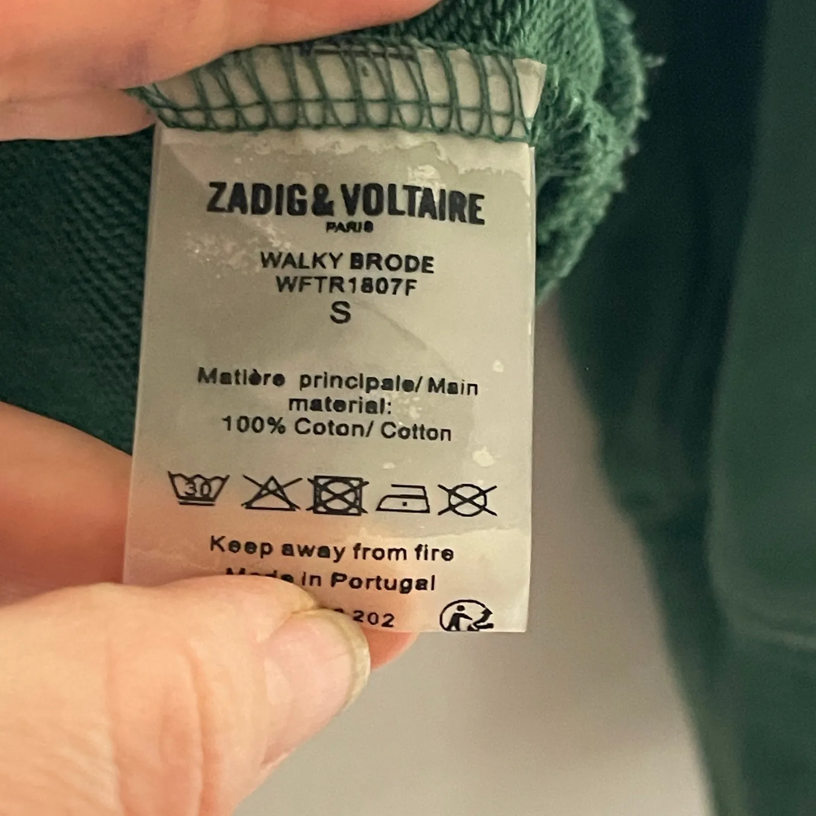 Zadig and Voltaire Spencer Rhinestone Blason Hoodie Sweater Golden Goose Sz S - Image 6