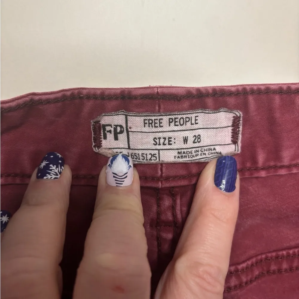 Free People Burgundy Back Zipper Skinny Jeans Size 28 Grunge Goth - Image 7