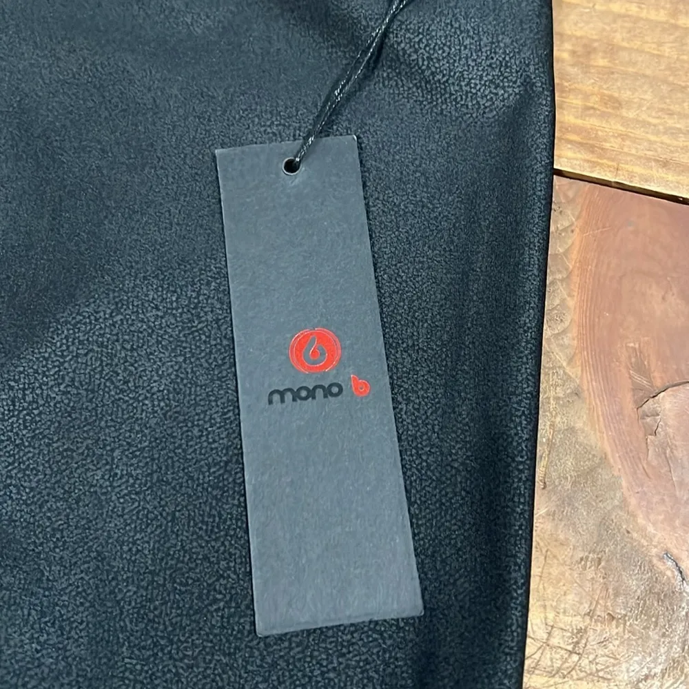 Mono B size small black foil high waist biker shorts discreet phone pouch new - Image 6