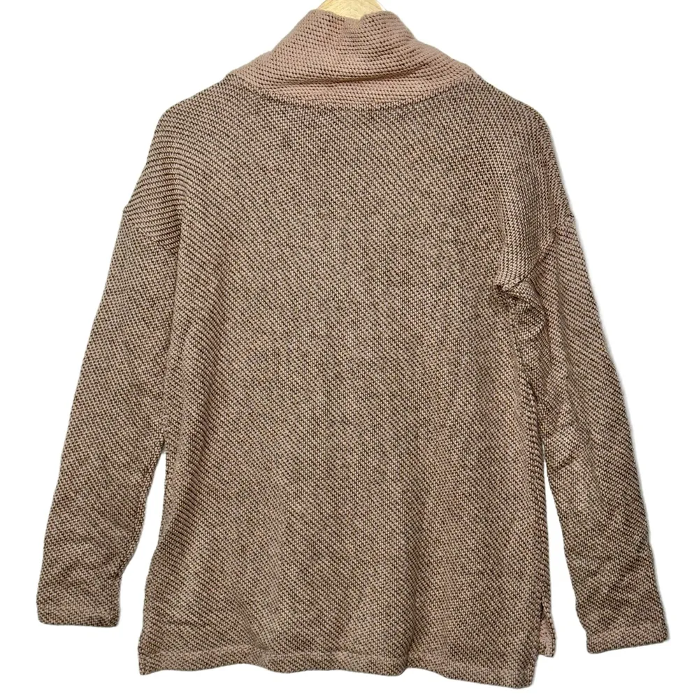 Anthropologie Sanctuary Pink Gray Knit Long Sleeve Turtleneck Sweater Top Size M - Image 2