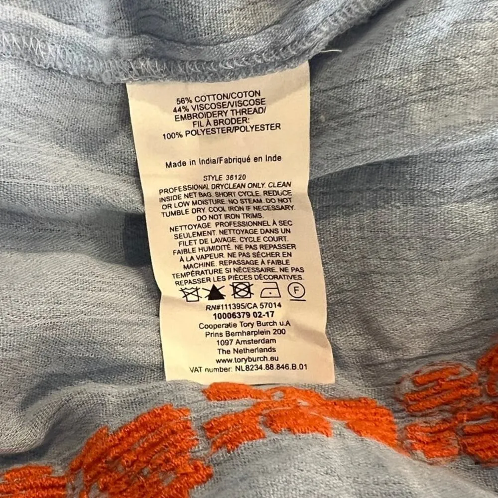 Tory Burch Alexandria Beaded Peasant Top Size 8 - Image 9