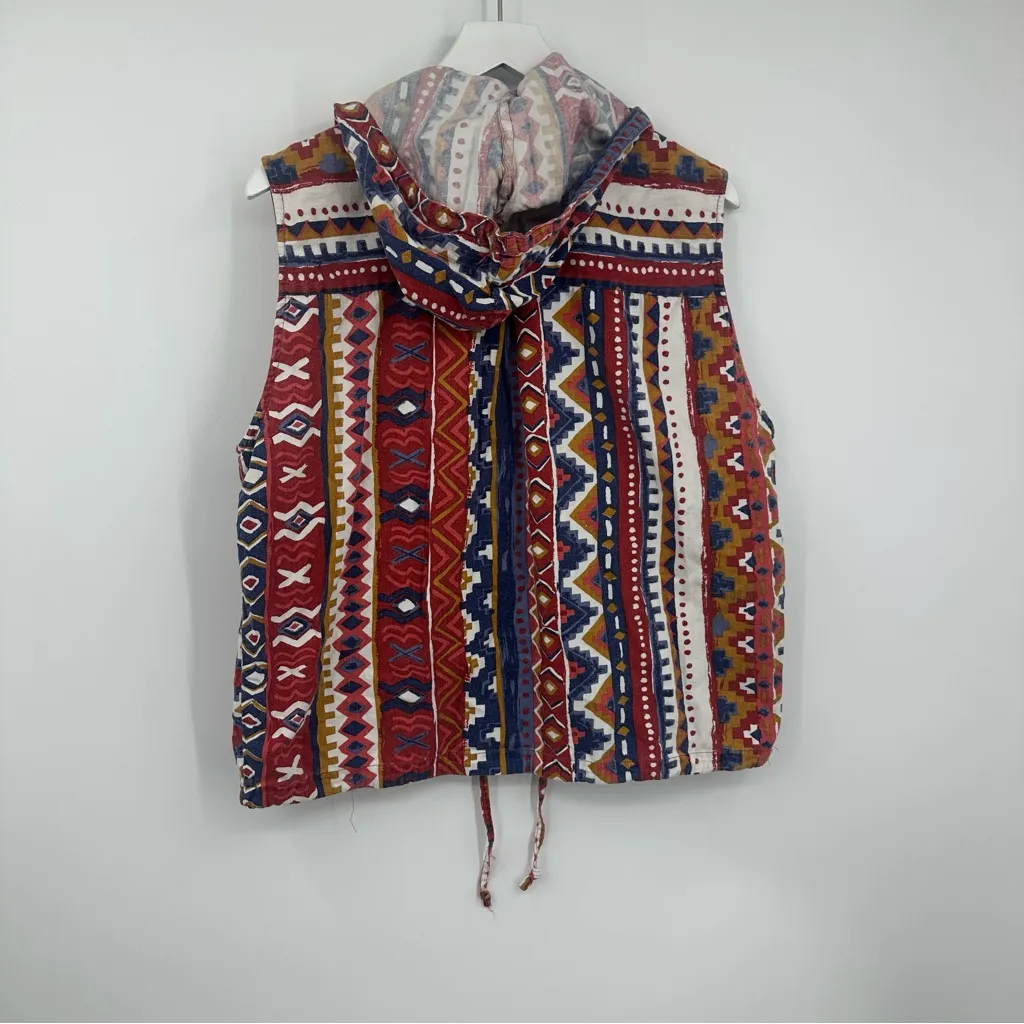 Vintage Y2K Western Tribal Shirt Size Medium Boho Rodeo - Image 5