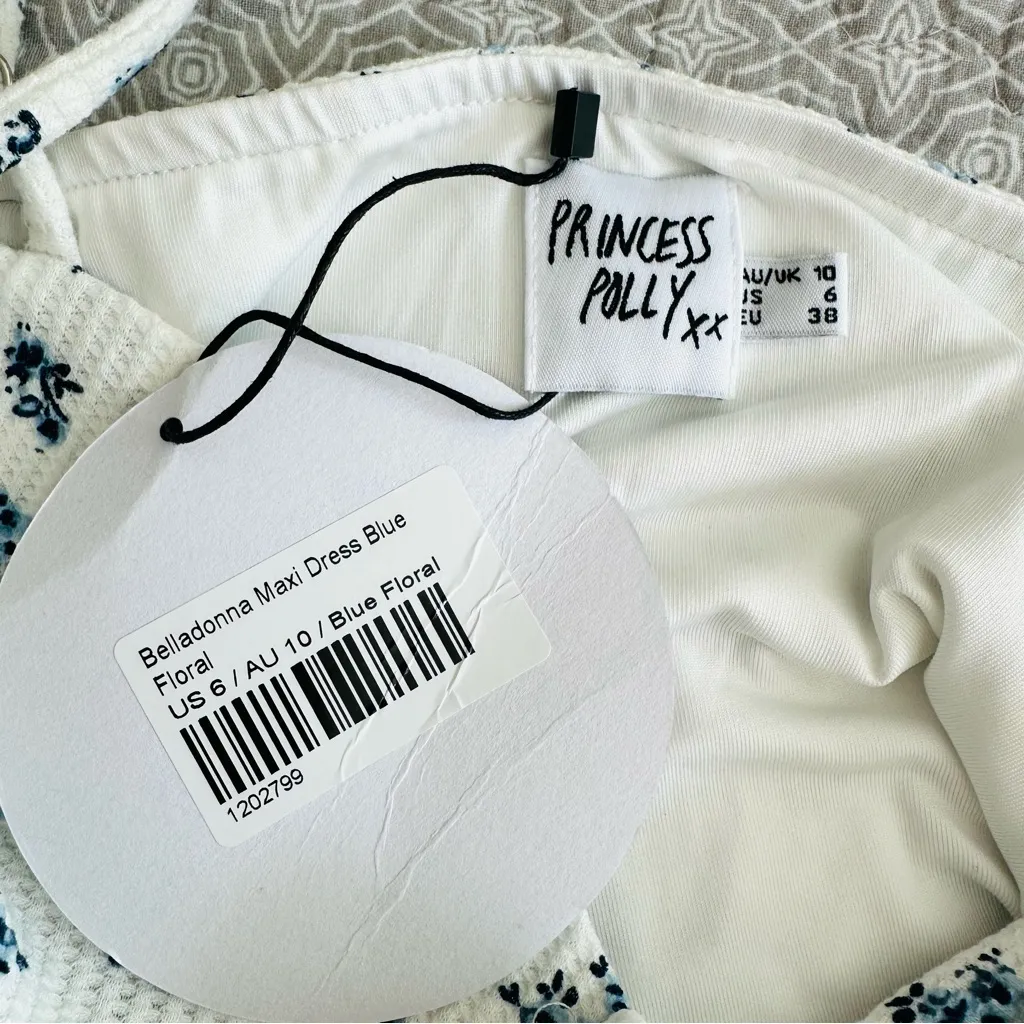 NEW! Princess Polly Belladonna Maxi Dress Blue Ditsy Floral Size 6 - Image 8