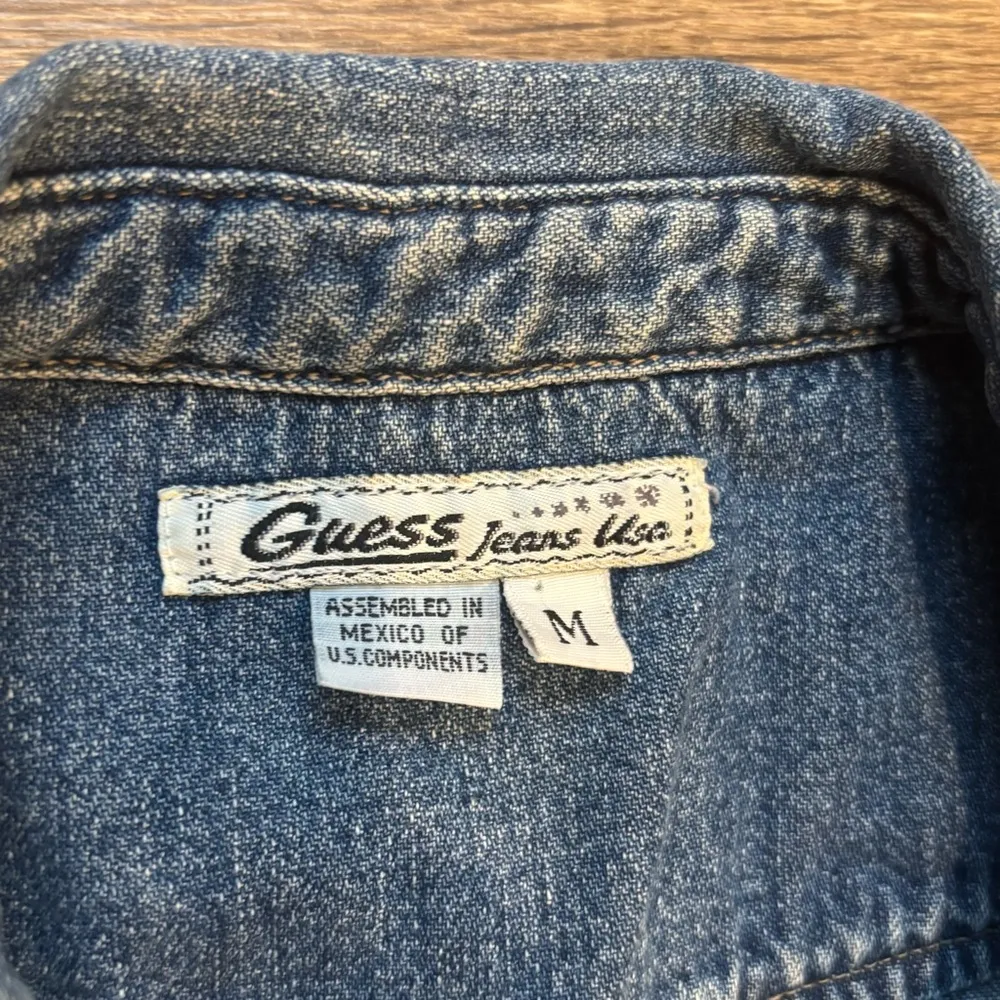 Vintage Y2K Guess Denim Vest – Snap Front – Western Biker Sleeveless –  Medium - Image 4