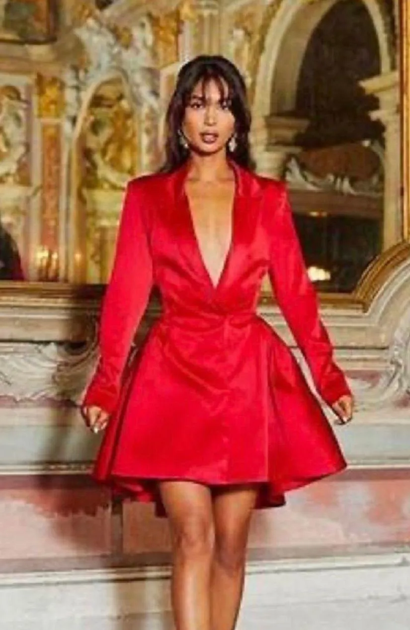 Red Blazer Dress - Image 2
