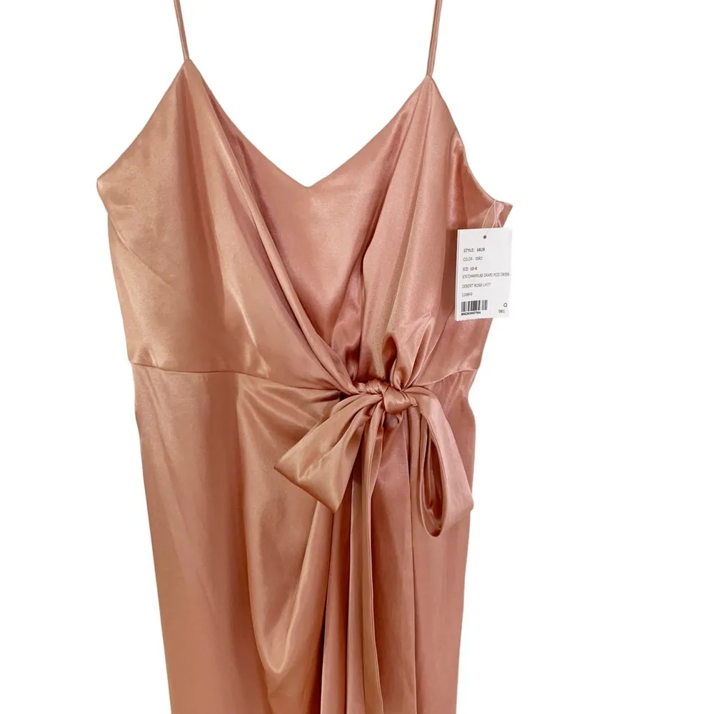 After Six Satin Tie Waist Sheath Bridesmaid Formal Dress Style 6828 Size 10 NWT - Image 5