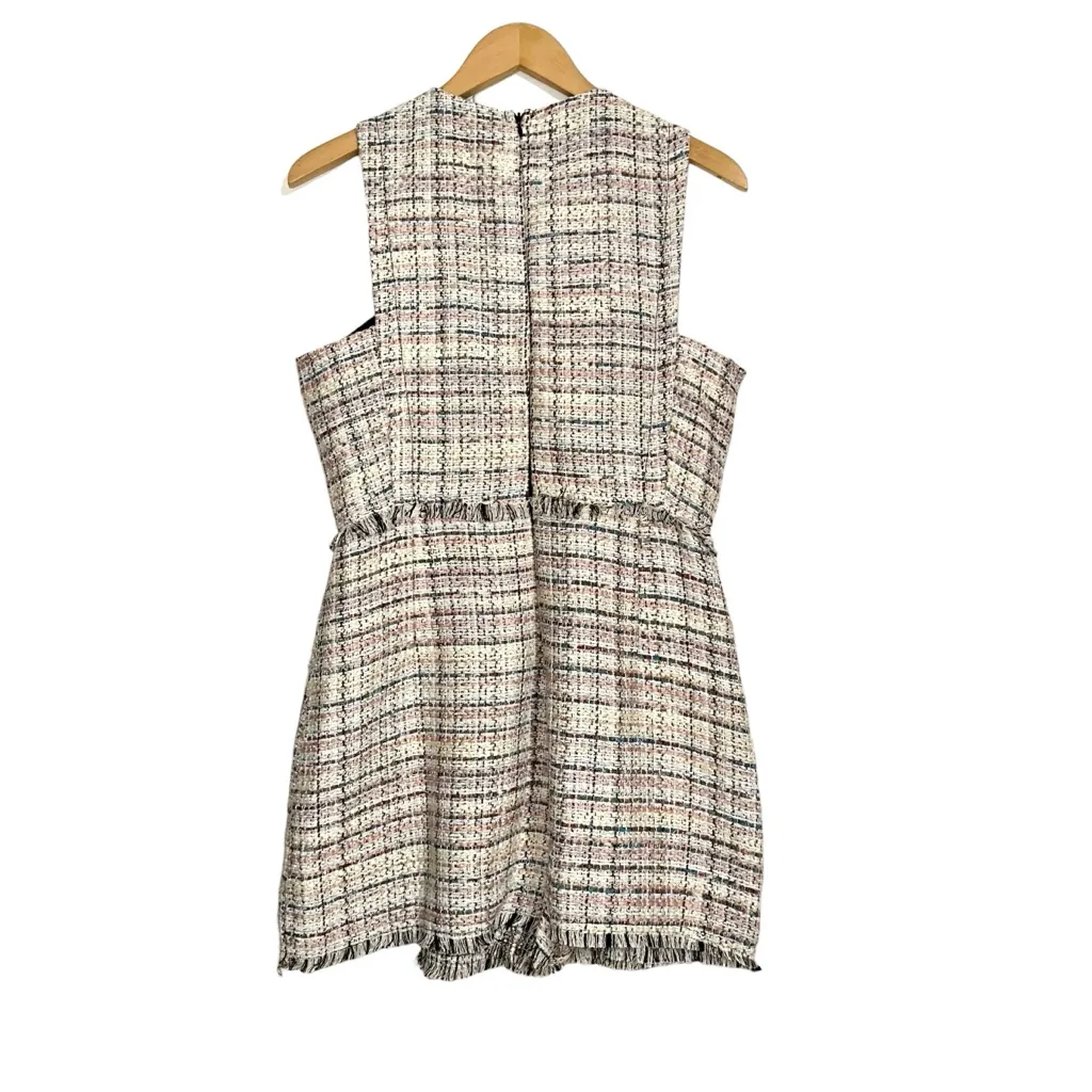 Zara Tweed Skort Sleeveless Romper MEDIUM - Image 5