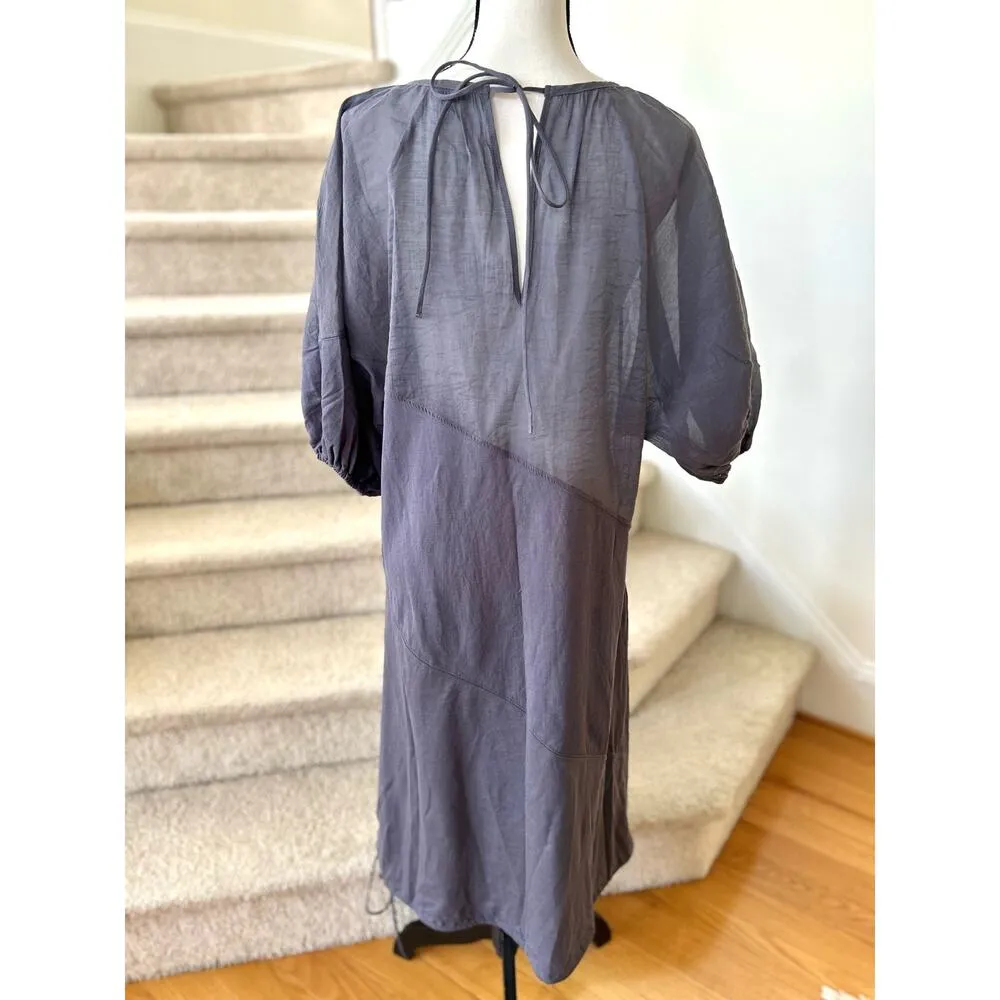 NWOT Zara Grey Puff Sleeve Bias Cut Lagenlook Dress - Image 2