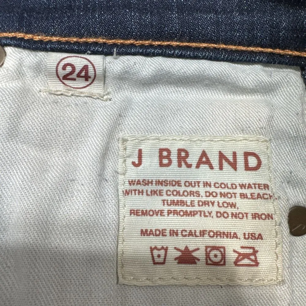 J Brand The Pencil Leg Jeans Mid Rise Dark Blue Denim Pants Womens Size 24 - Image 6