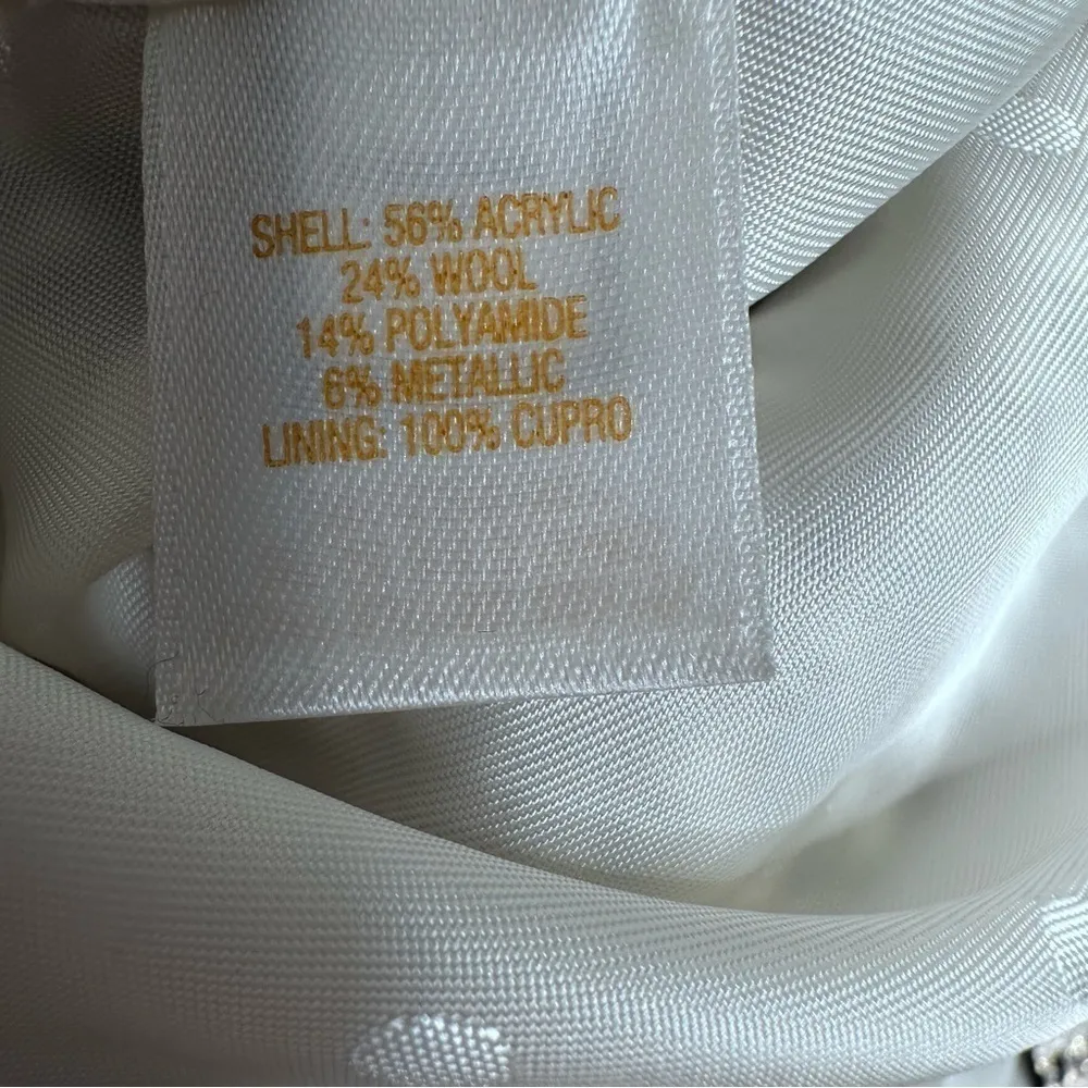 Kate Spade Metallic Gold/Black Tweed Three Button Blazer Jacket Size Small - Image 10