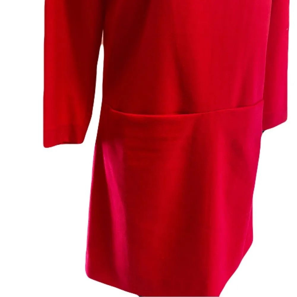 J.Crew Red Wool Blend Sheath Dress | Sz. 00 | Good Condition - Image 4