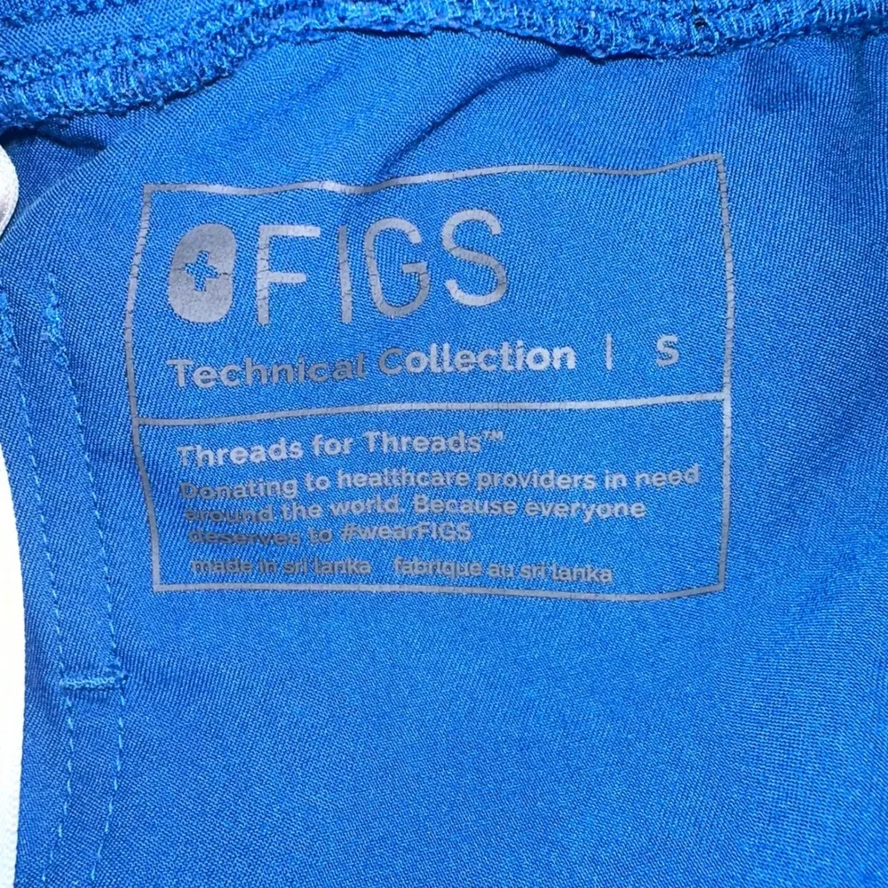 FIGS Zamora Technical Collection Scrub Pants Jogger Style Drawstring Blue Size S - Image 2
