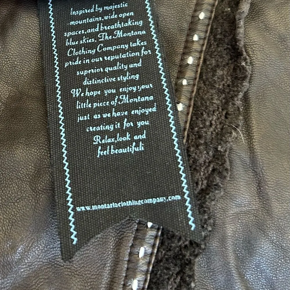 Montana Company Brown Faux Leather Western Jacket Size Small New with tags - Image 4