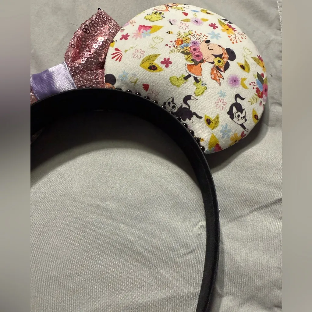 Disney Parks Minnie Mouse Ears Theme: Flower and Garden Festival with Purple Bow - Image 5