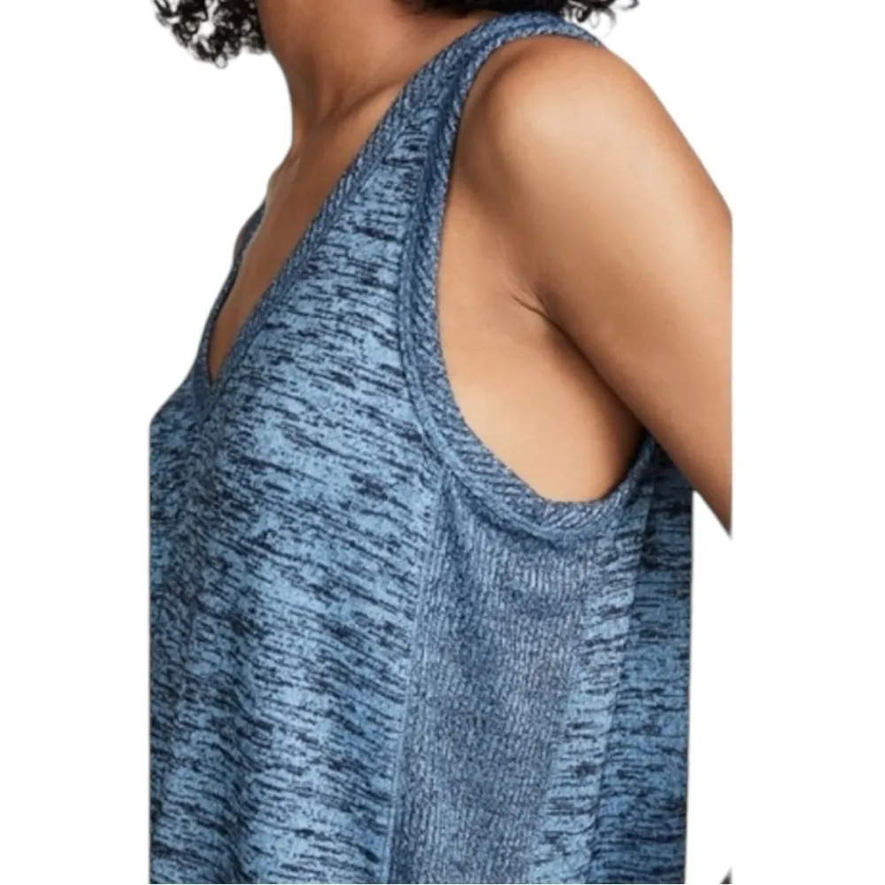 Rag & Bone Women’s Size S Blue Black Space Dye Ramona V-Neck Sleeveless Tank Top - Image 7
