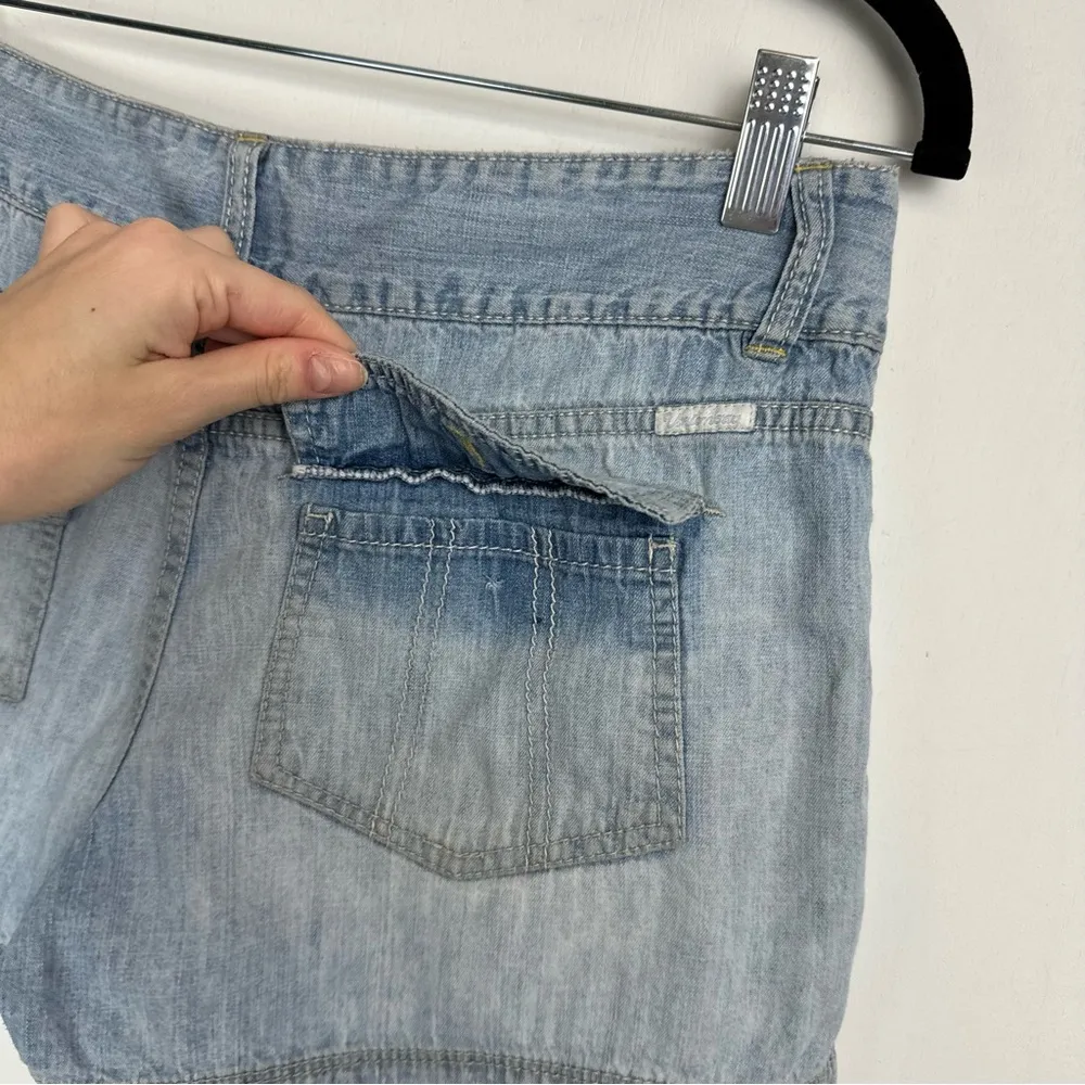 Y2K Union Bay Denim Cargo Shorts Sz 7 Light Wash - Image 10
