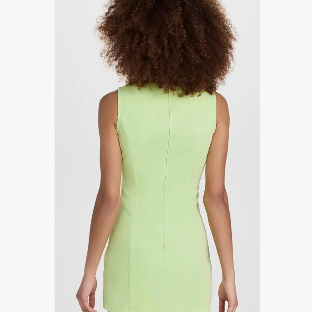 Lime Green Sleeveless Mini Dress - Image 2
