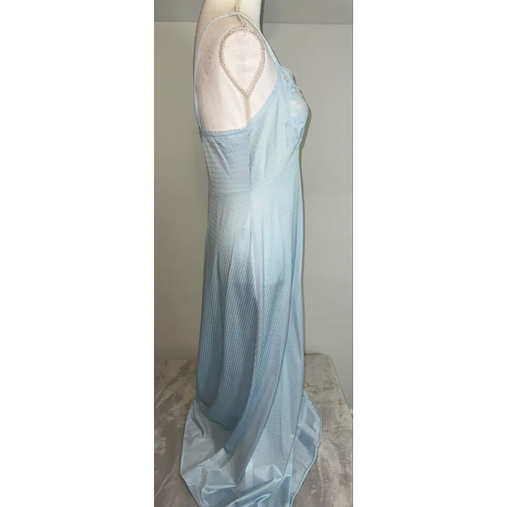 Vintage Old Hollywood Icy Baby Blue Lace Gown S - Image 3