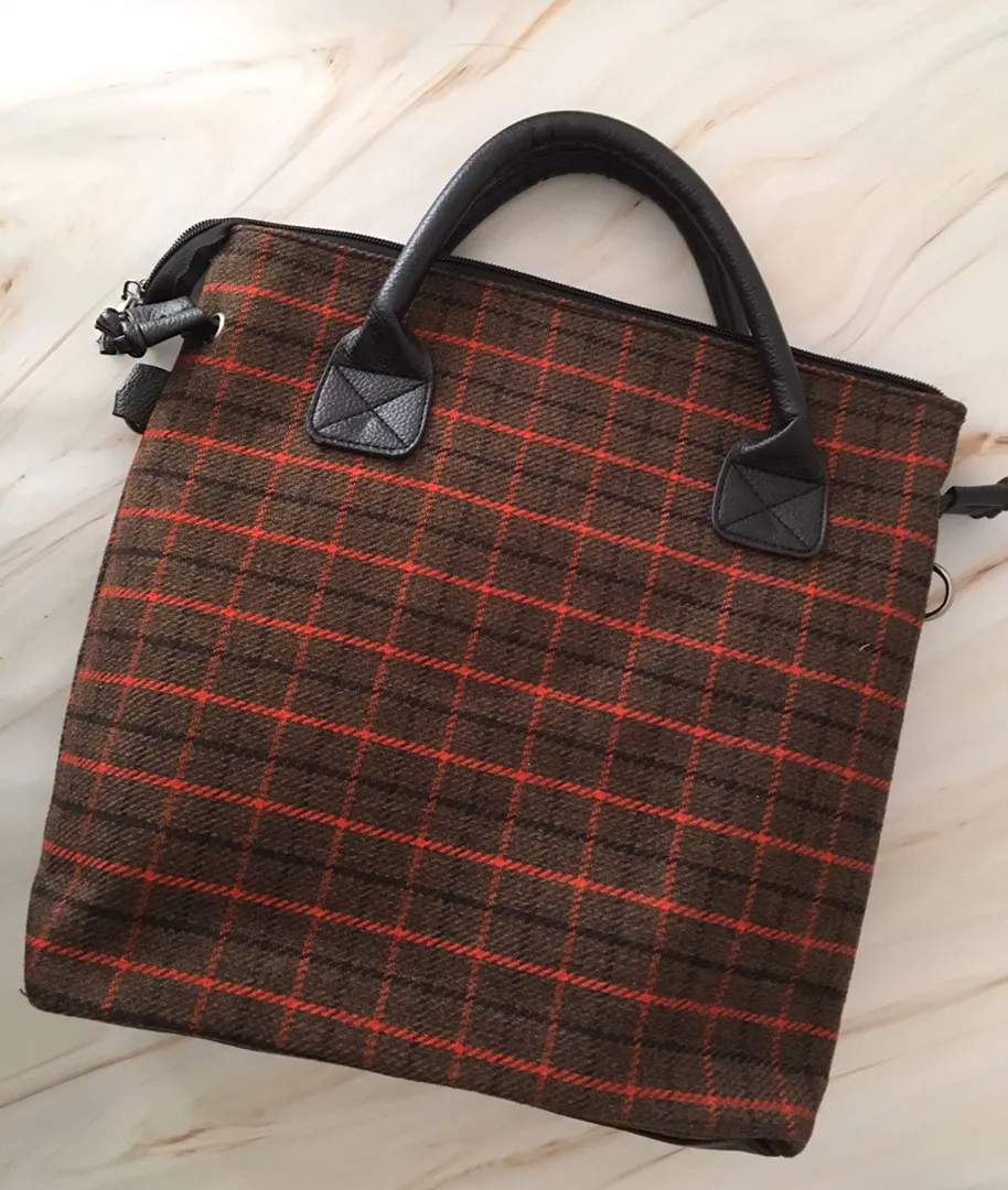 Plaid Shoulder Bag Black - Image 8