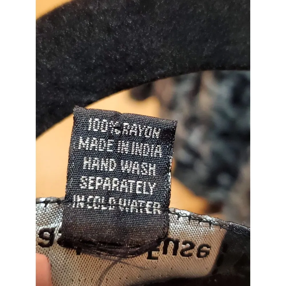 Fashion Fuse Women Black 100% Rayon Scoop Neck Long Sleeve Knee Length Dress M - Image 10