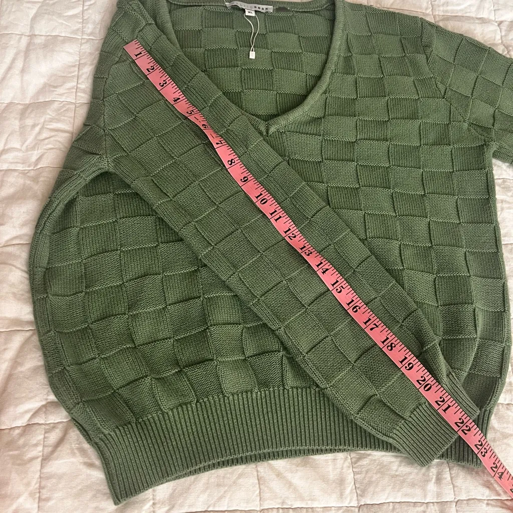 Baltic Born Checkerboard Troy Knit Sweater Kelly Green - XL - Image 7