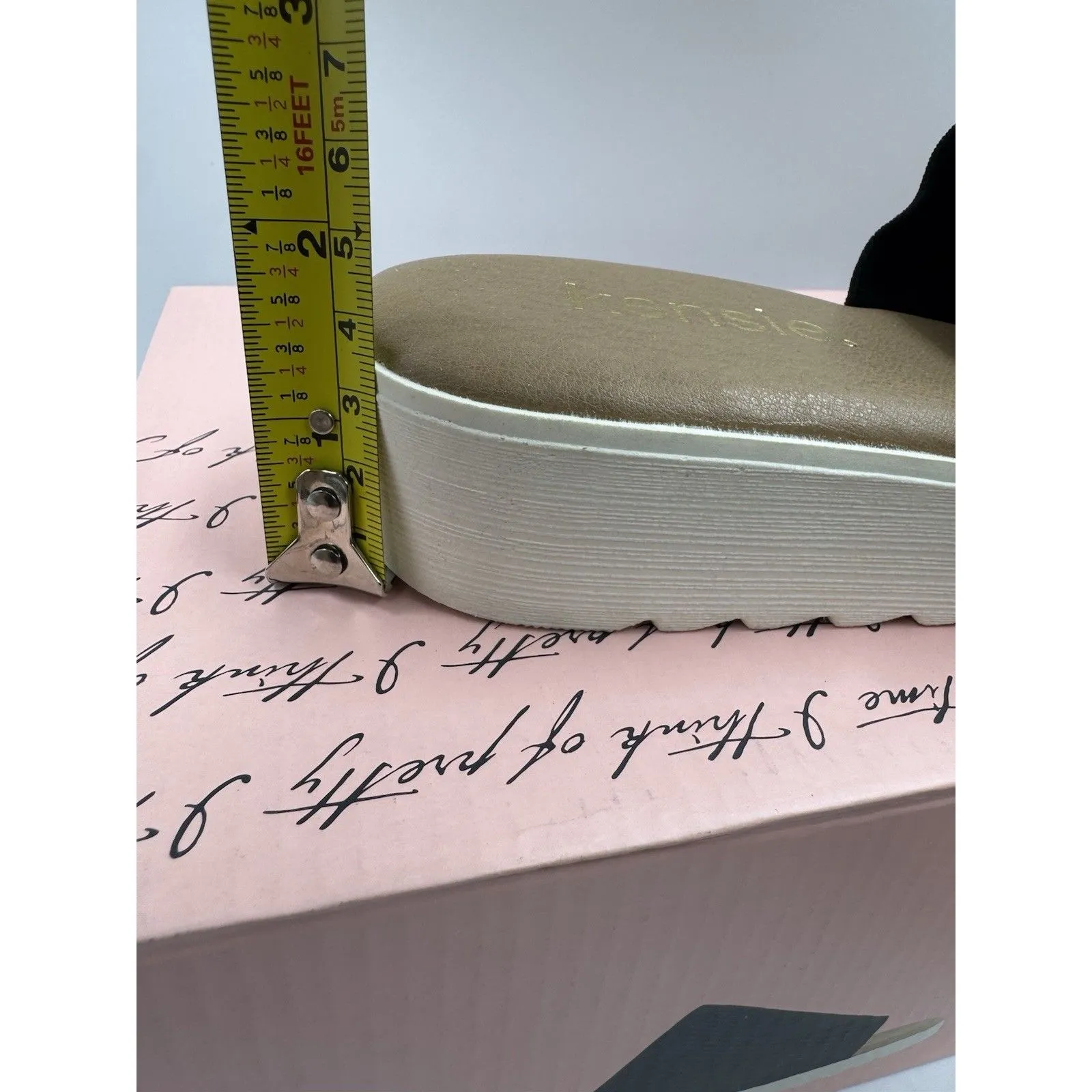 Kensie Women's Knit Slip On Small Platform Sandals Black Size 8 New - Image 9