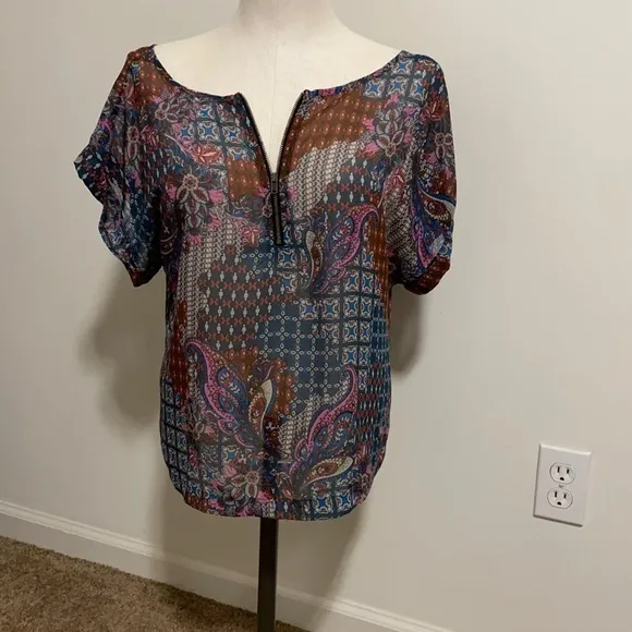 Xhilaration short sleeve sheer blouse Sz. … - Image 15
