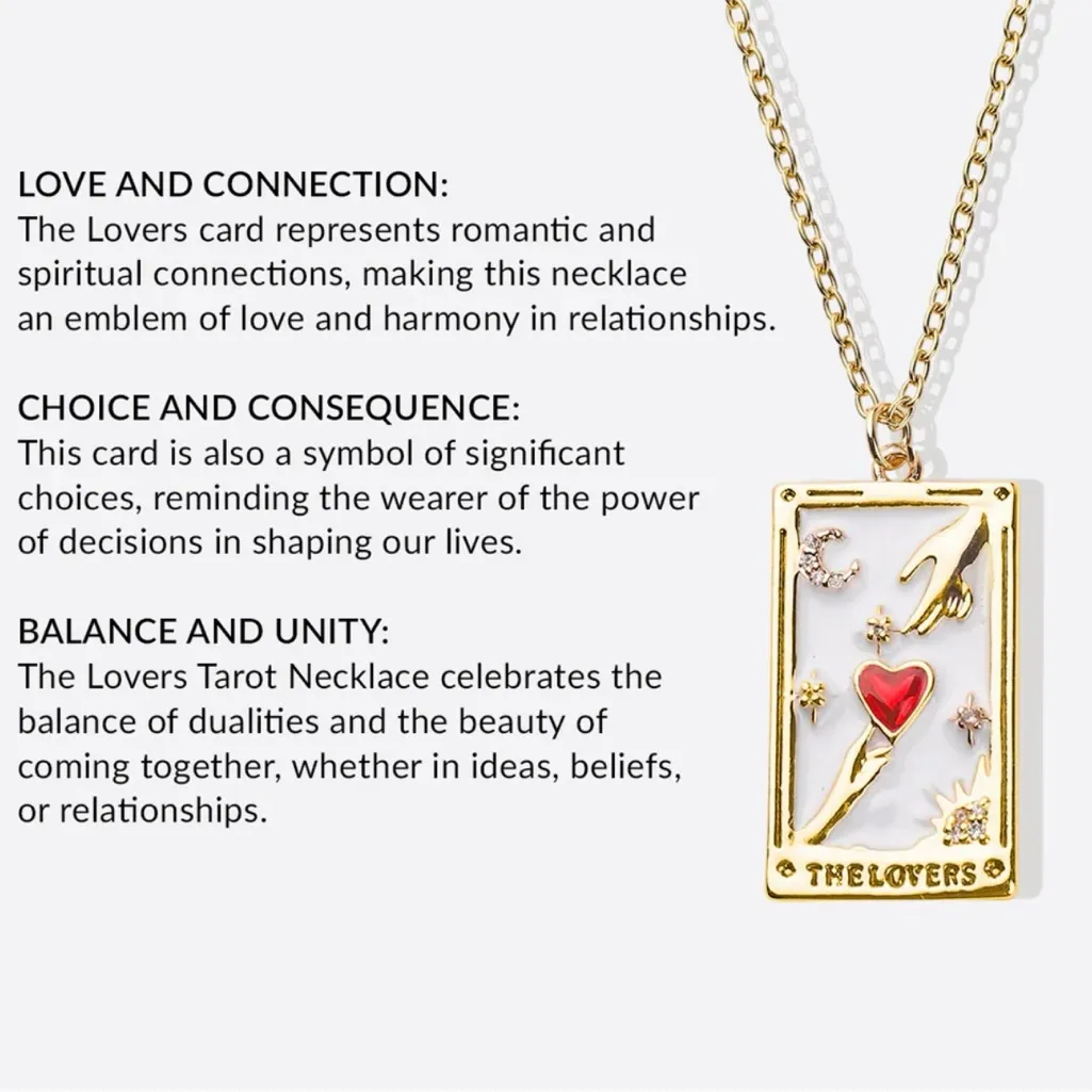 The Lovers tarot card necklace with mother - Image 6