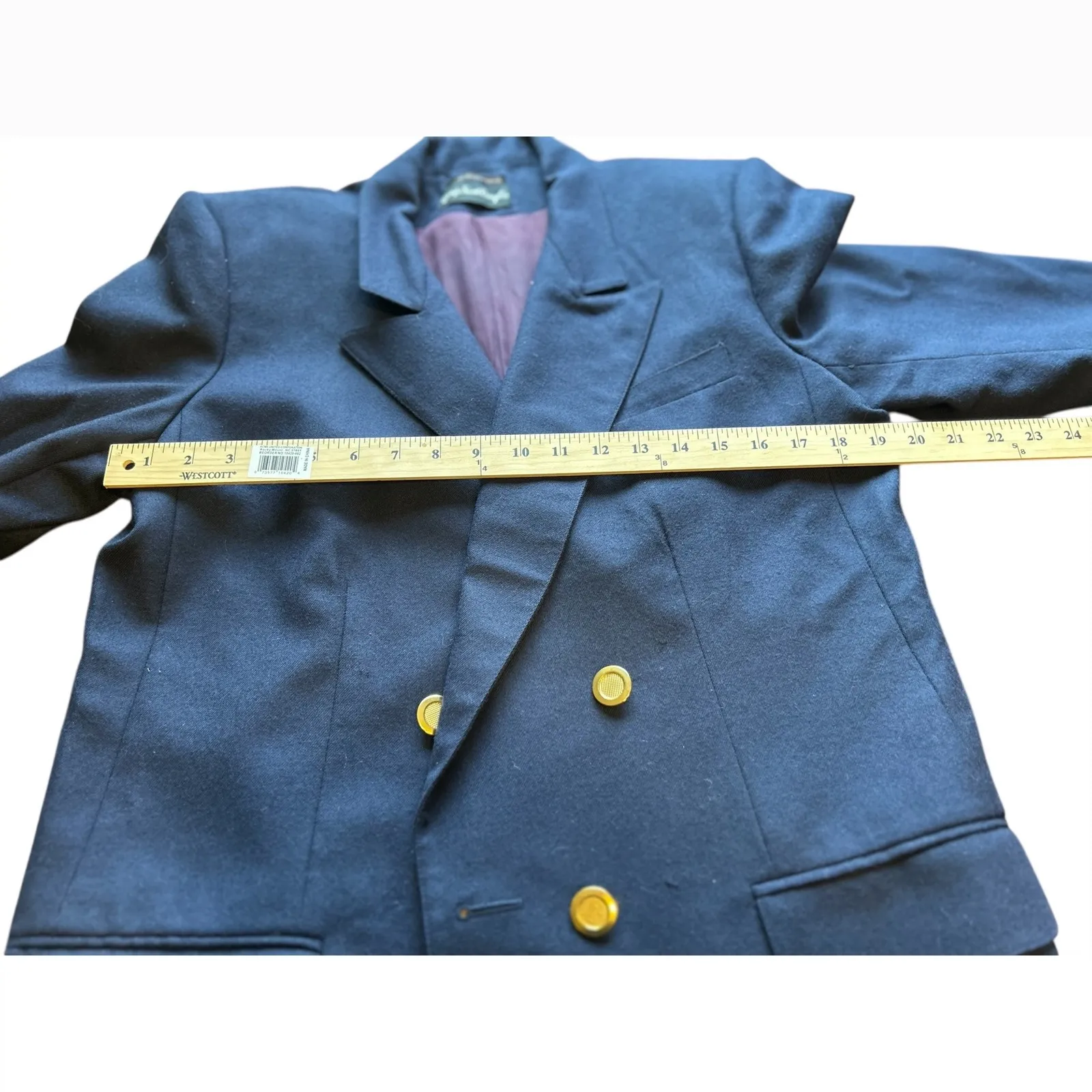 Vintage Giorgio Sant Angelo Black Wool Blazer Skirt Suit Set Double Breasted Size 14 - Image 7