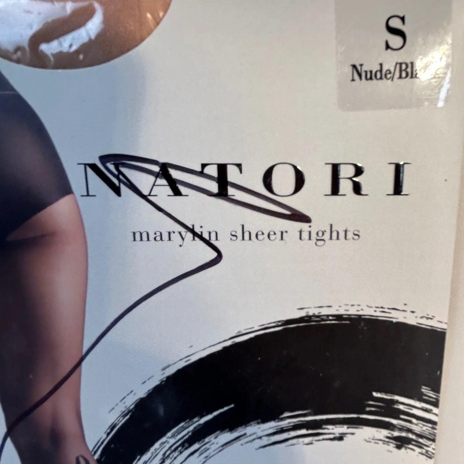Natori Marylin Sheer Tights Nude Black Size S Floral Detail Set of 2 - Image 4