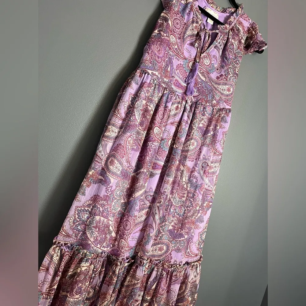 FREE PEOPLE Band Of The Free Boho Paisley Purple Maxi Dress Women’s Sz S EUC - Image 3