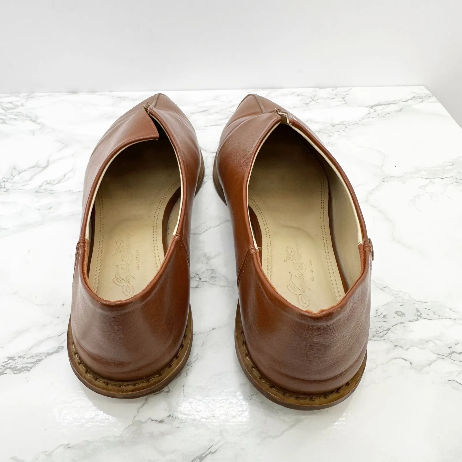 Taylor + Thomas Talitha Pointy Toe Flats Saddle Brown Collapsible Heel Womens 7 - Image 4