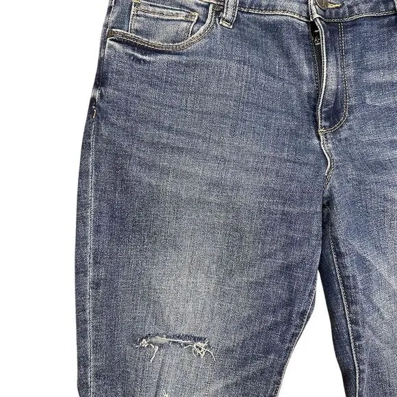 Kut from the Kloth Women's Reese Ankle Straight Jeans Size 6‎ Blue Distressed - Image 2