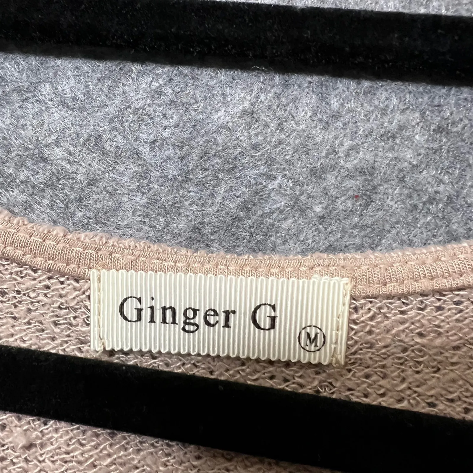 Ginger G Floral Watercolor Slub Knit Long Sleeve Top Beige M Casual Boho‎ - Image 2