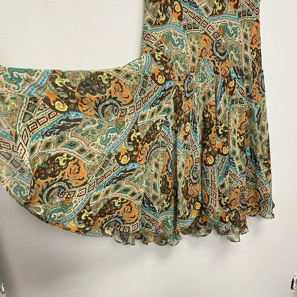 Vintage Y2K Women Med Sheer Skirt Goblincore Forest Fairy Turquoise Contempory - Image 4