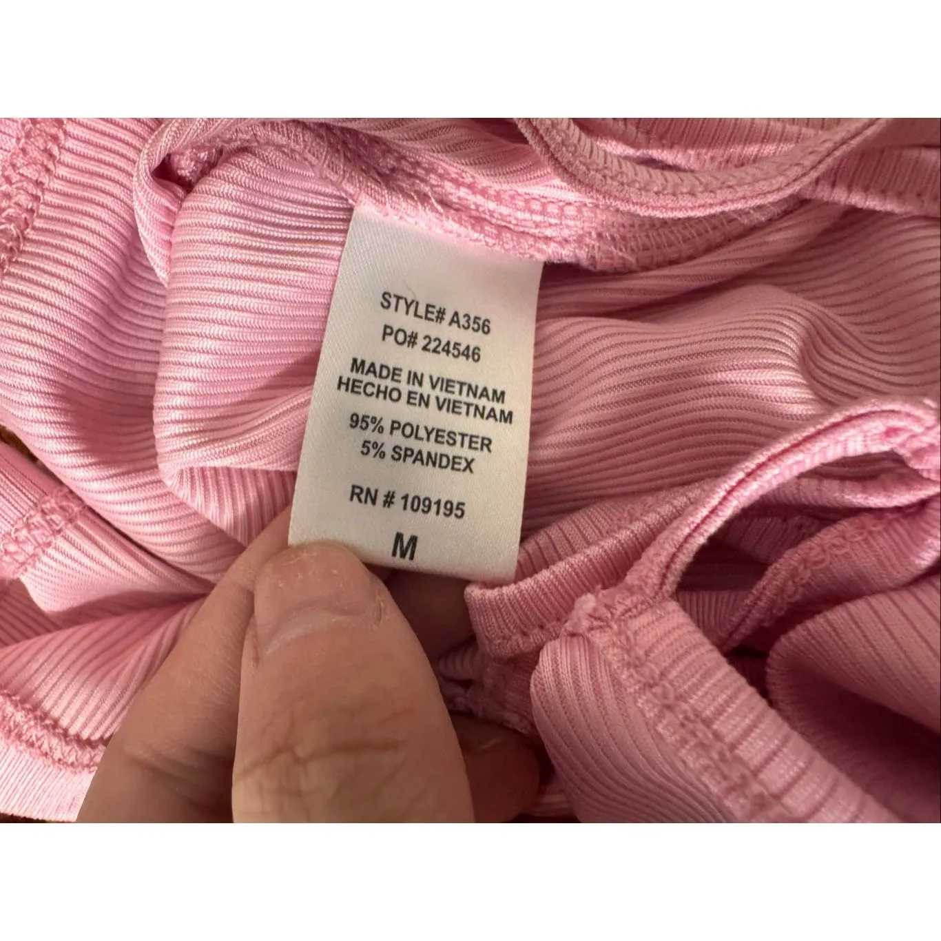 Love J Pink Ribbed Open Back Tie Crop Top – Size M - Image 4