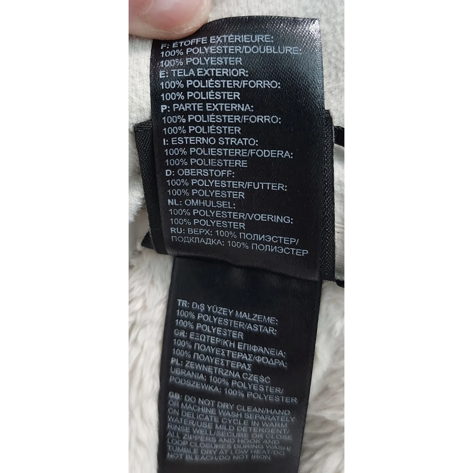 The North Face Fuzzy Fleece Jacket Womens M Beige Zip Up Casual Outerwear - Image 7