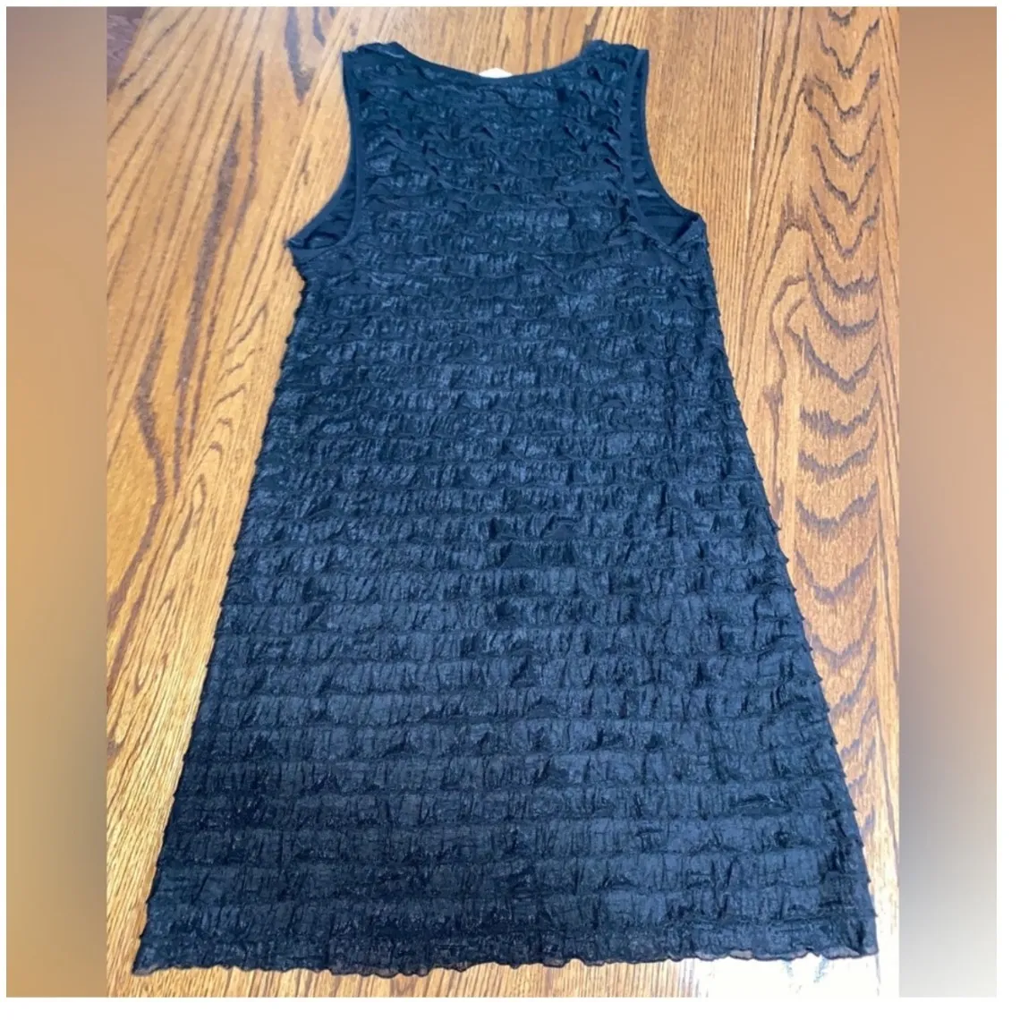 Free People Dress Womens XS Y2K Black Ruffle Sleeveless Mini Dress Scoop Neck - Image 5