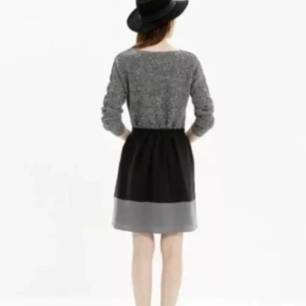Madewell Premiere Gray Black A-Line Color Block Silk Skirt - XS - Image 6