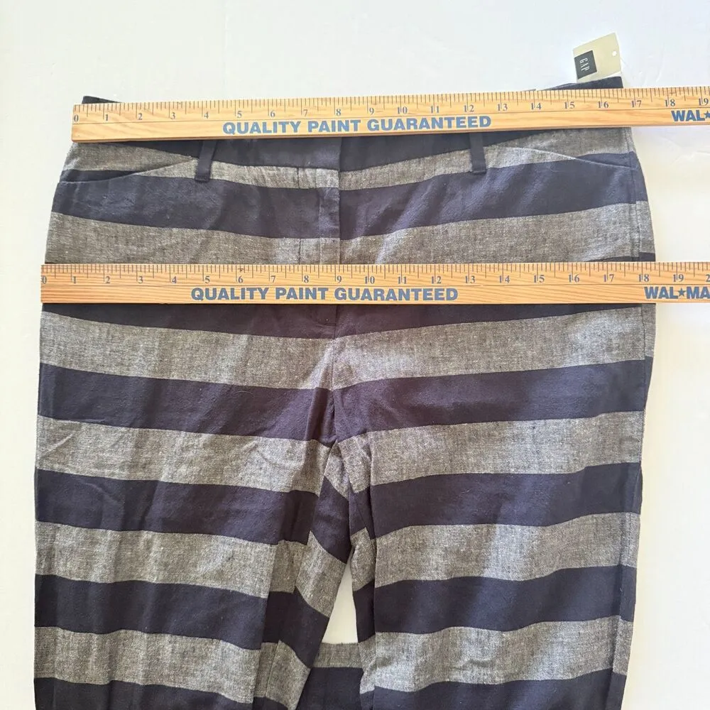 NWT GAP Slim Crop Pants Rugby Stripe Linen Cotton Blend Lightweight Trousers 6 - Image 6