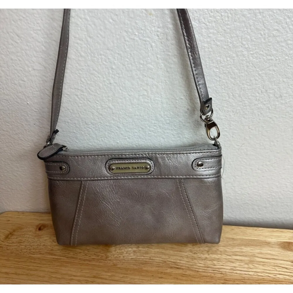 Franco Sarto Metallic Gold Falk Leather Crossbody Bag - Image 2