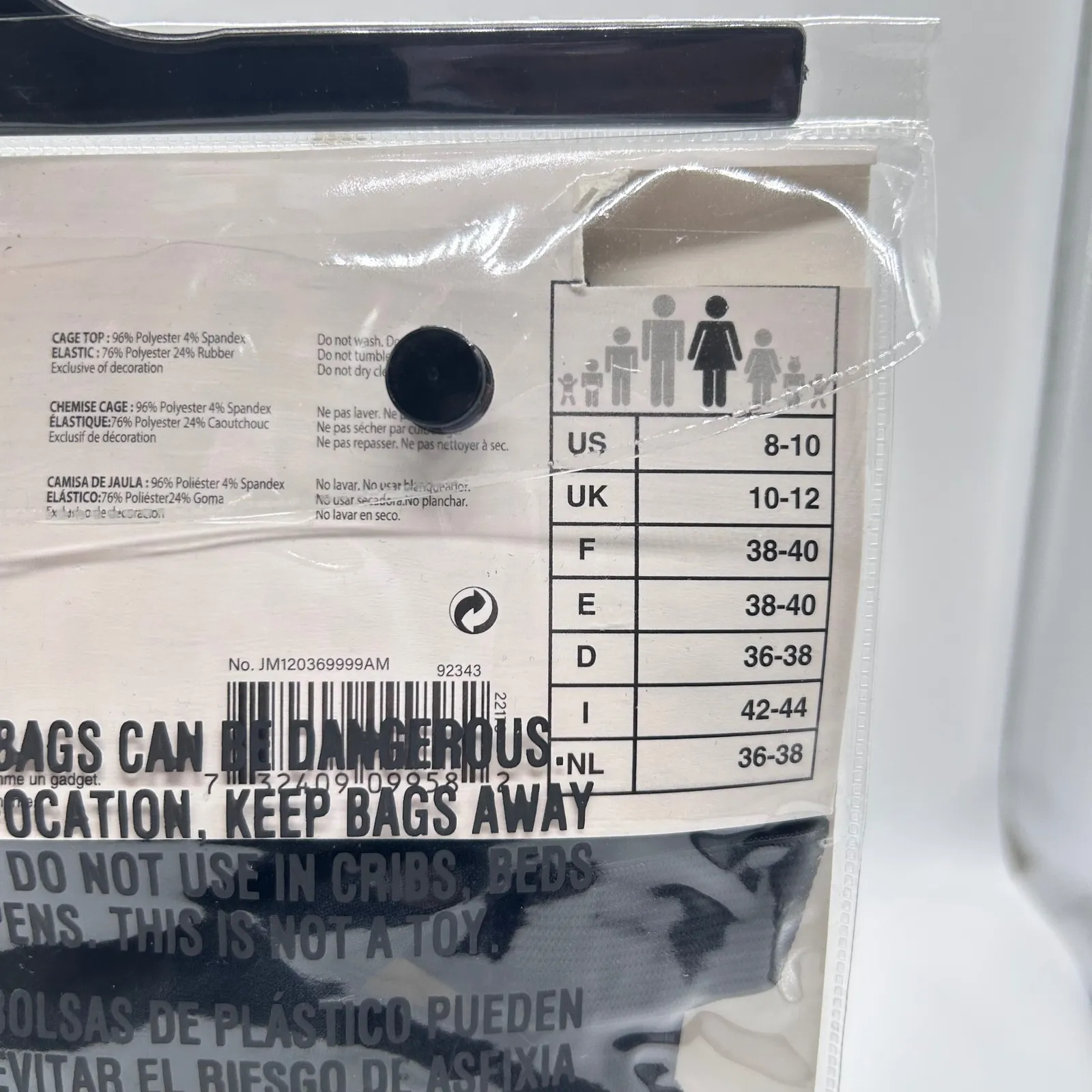 NEW Modern Hero Cage Top Costume Black Size M‎ 8 - Image 4