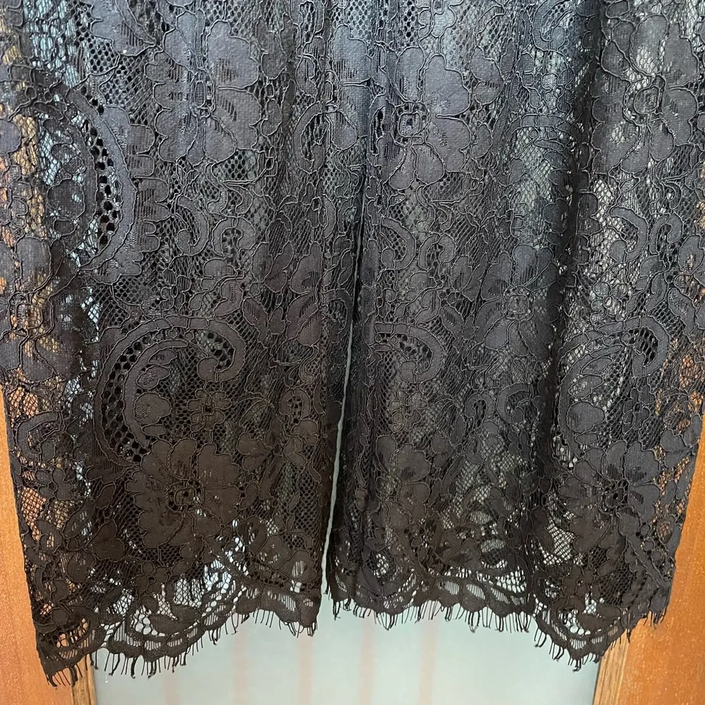 Trixxi Black Lace Scallopped Edge Sheer Jumpsuit NWT Built-in shorts - Image 5