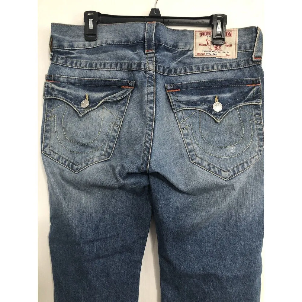 True Religion Jeans Womens Pockets Straight Leg Denim 32 Waist Measures‎ 36" Y2K - Image 14