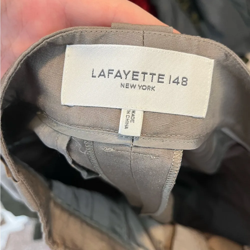 Lafayette 148 Wyatt Pleated Barrel Leg Pant US Size 6 Concrete Tan Gray - Image 8