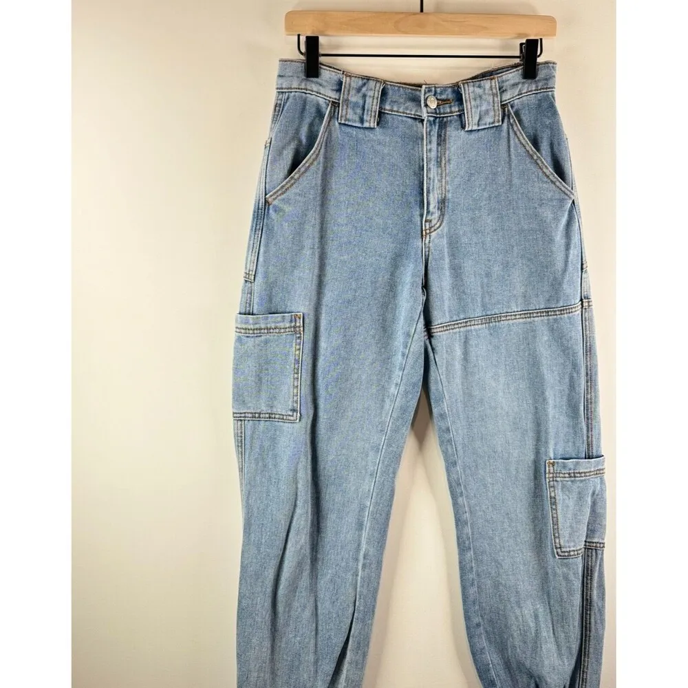 BDG Urban Outfitter Womens Jeans Blue Denim Jogger Cargo Tapered Relaxed Size 26 - Image 6