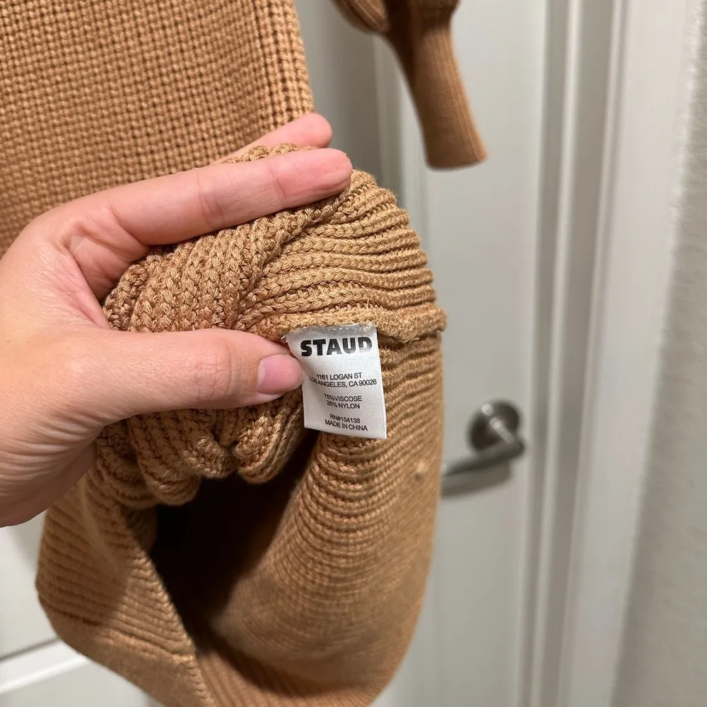 STAUD Marylebone Sweater Dress in Camel - Image 12